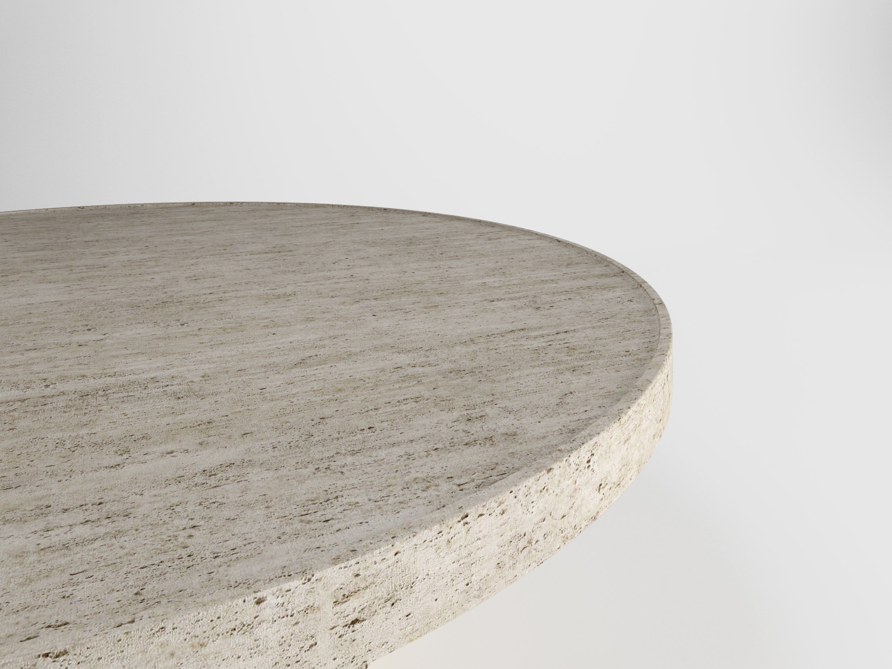 Травертин круглый низкий журнальный столик Davani Purity ARCH-00088427 - Вид №10