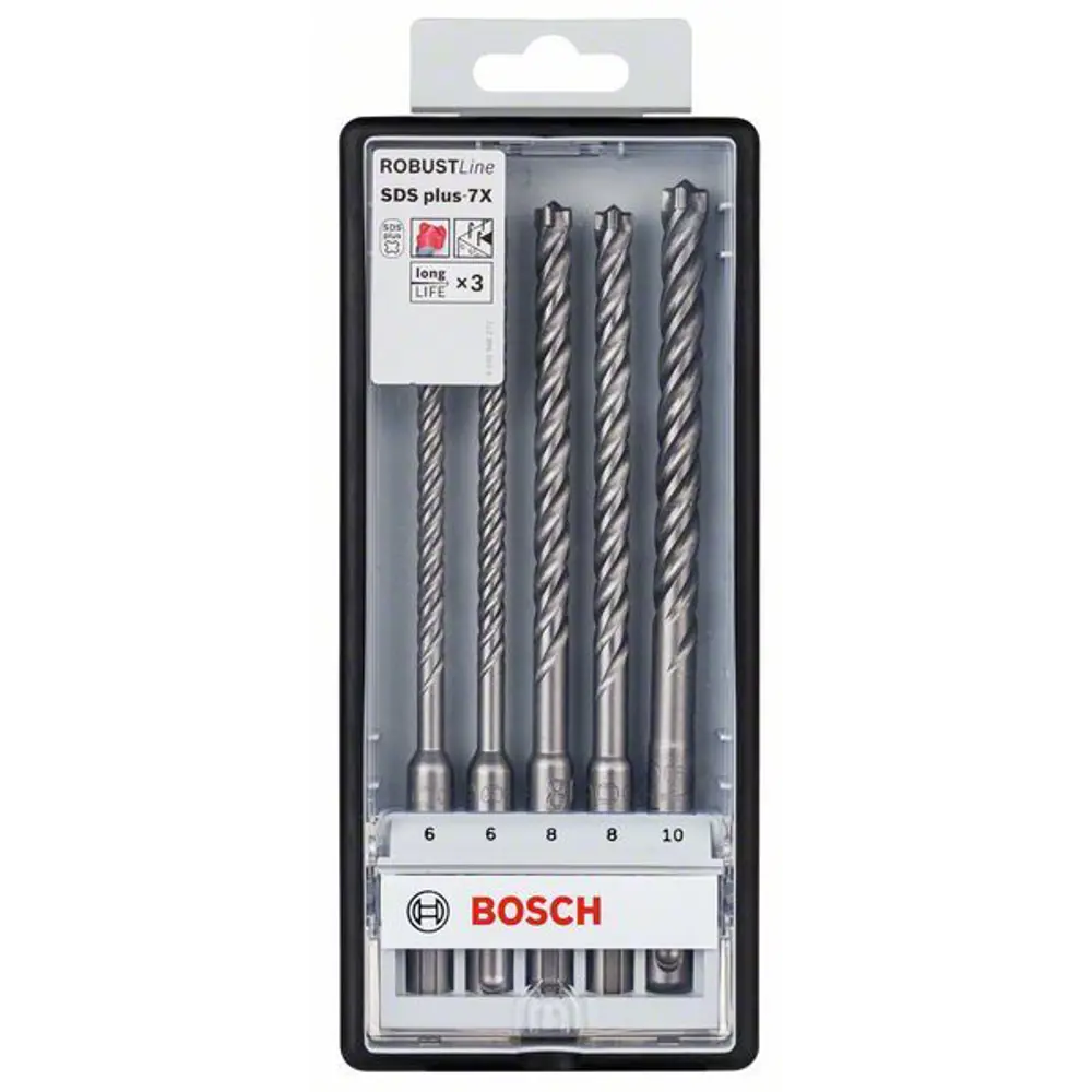 Набор буров SDS-plus 7X Bosch, 6/6/8/8/10 мм, 5 шт. 82811022 STLM-2188773 BOSCH PROFESSIONAL  - Вид №1