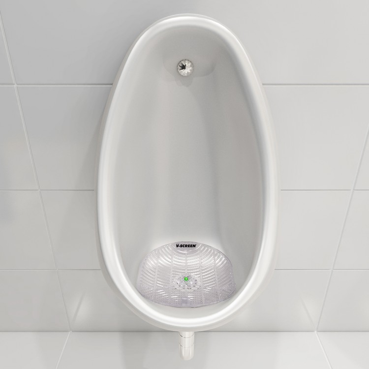 V-SCREEN YELLOW (Цитрус-манго) VECTAIR SYSTEMS V-SCREEN Таблетки для писсуаров с сеткой – аромат Цитрус манго Прозрачный, Светло-серый  - Вид №3