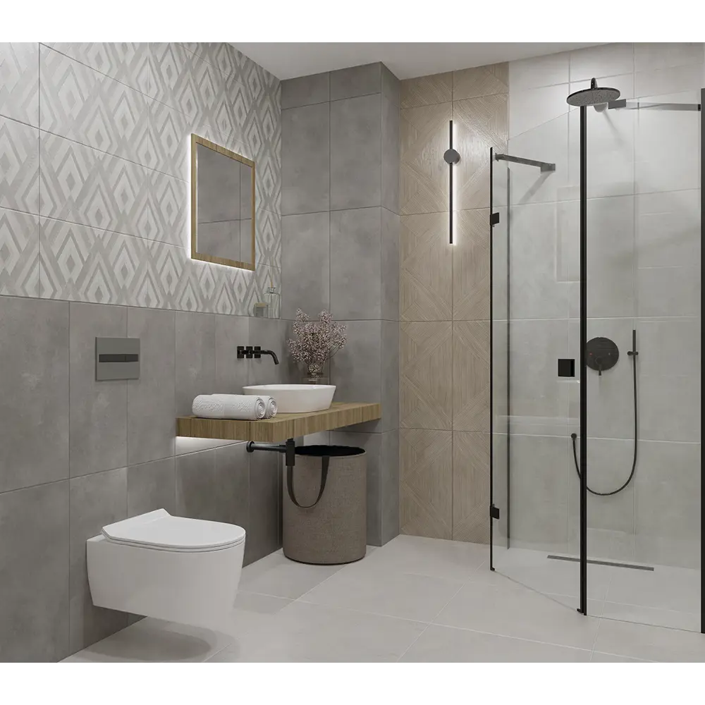 89365800 Плитка настенная Azori Cemento Madera 31.5x63 см 1.59 м² сатинированная цвет коричневый STLM-0948088 - Вид №7