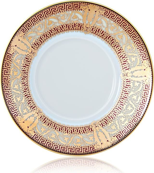 10585592 Haviland Тарелка обеденная 28см "Салон Мюрат" (вишневый, золотой декор) Фарфор, Керамика 