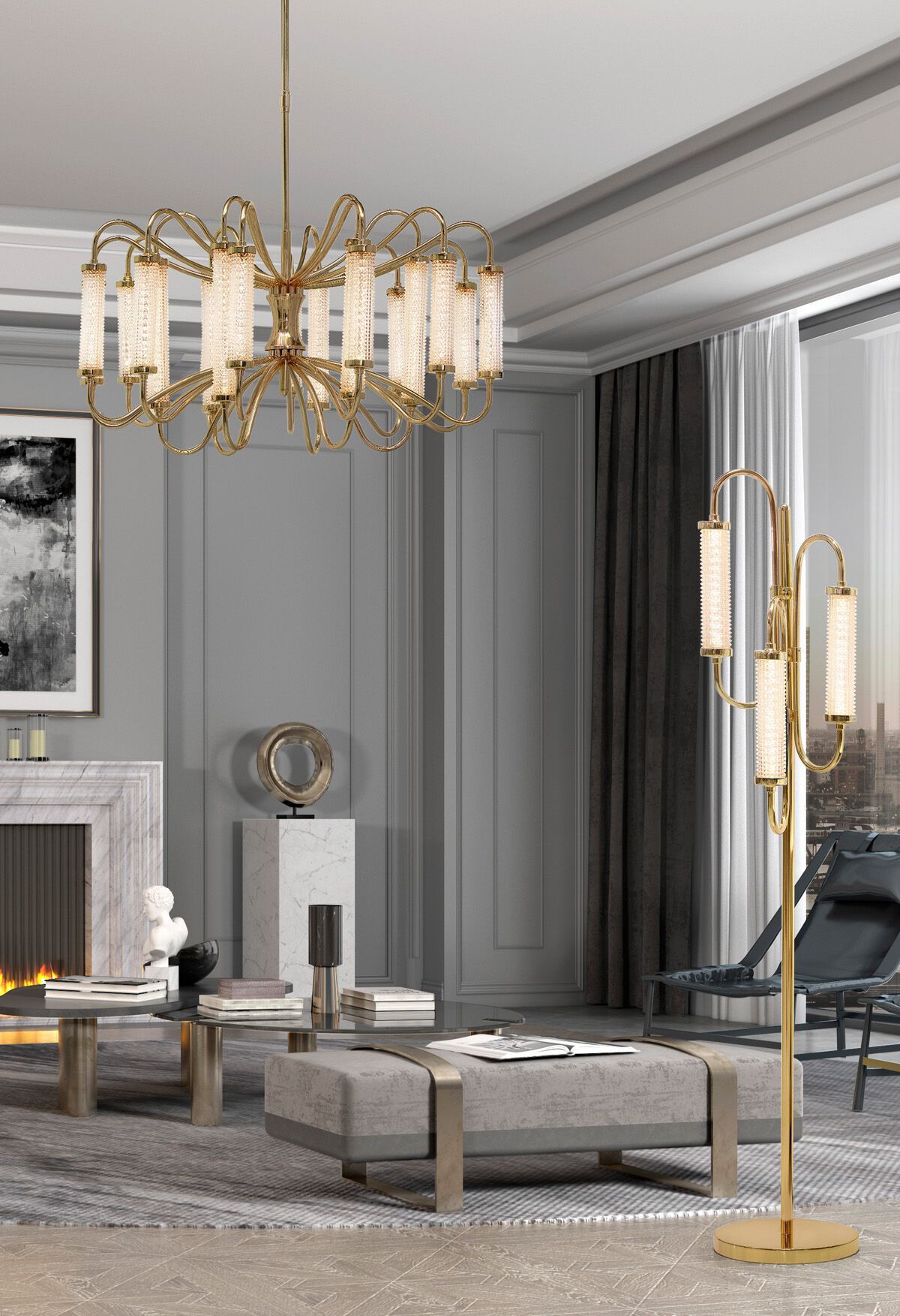 Светодиодный торшер из металла и стекла K-Lighting Andy ARCH-00064170 - Вид №3