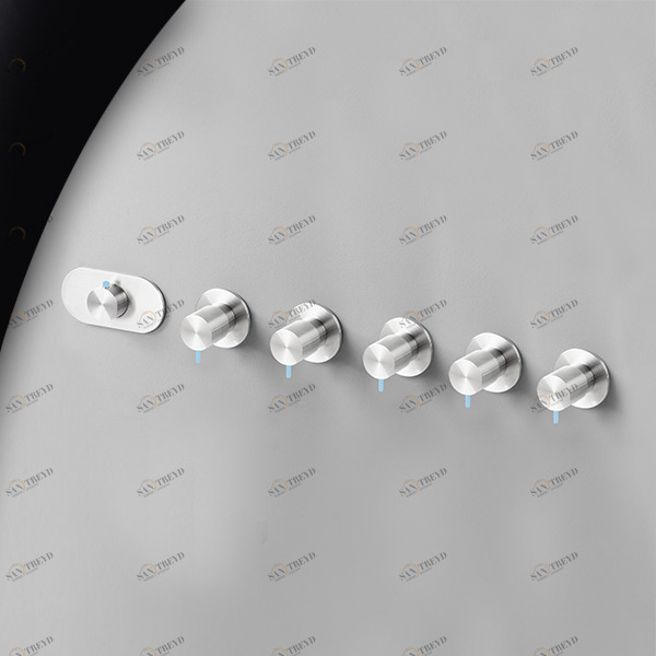 Термостат для душа глянцевая сталь с голубой ручкой Toki Radomonte TKI58LCIL27