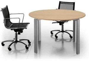 Bralco Круглый стол для переговоров из алюминия и дерева Glider