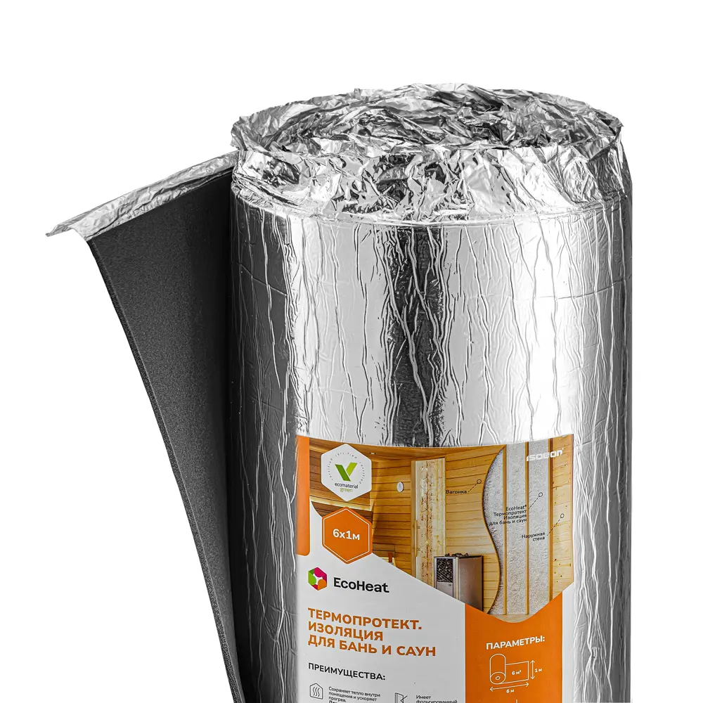 Изоляция отражающая EcoHeat для бань и саун 4x1000x6000 мм 6м2 89365795 STLM-2117135 Santreyd  - Вид №5