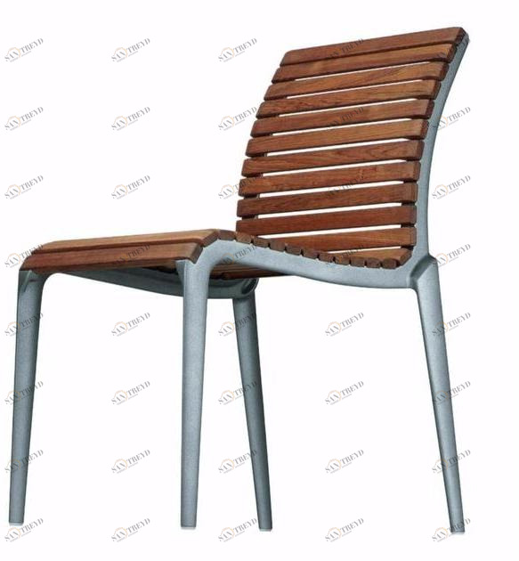 Alias Штабелируемый садовый стул из алюминия и дерева Teak setes sun-id-1383778