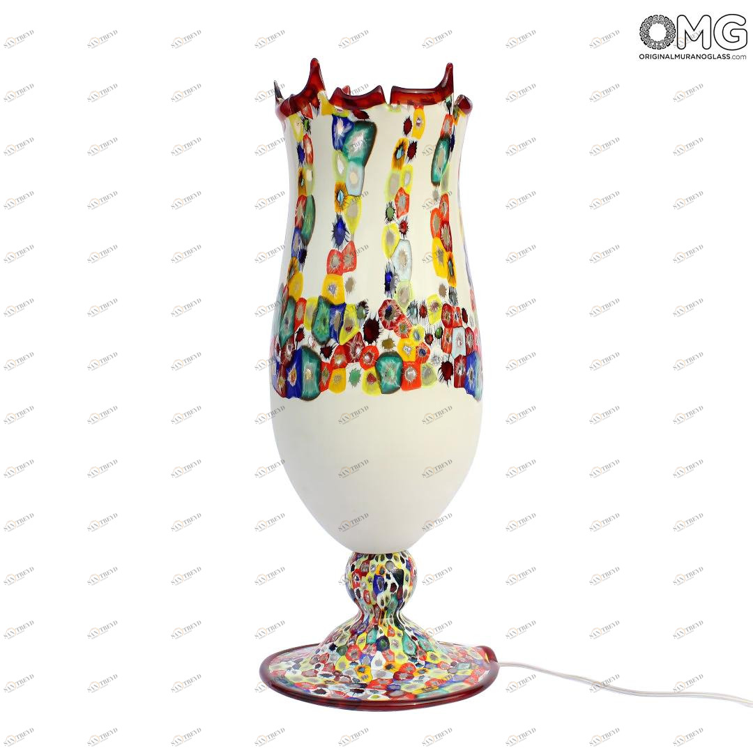 2089 ORIGINALMURANOGLASS Настольная лампа Gaia - муранское стекло и муррины 20 см 