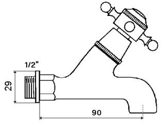 rvb Смеситель для умывальника настенный на одно отверстие 1920-1921 1921.--.04 - Вид №1