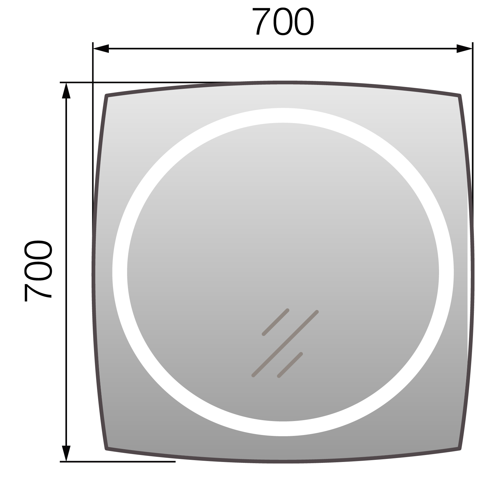 У22828 Зеркало Ventoso 70 1 Marka Perfecto