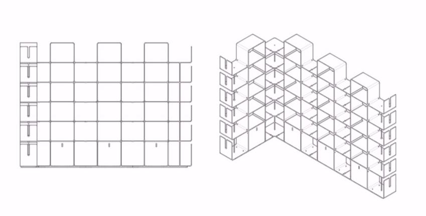 Dieffebi Модульный открытый книжный шкаф из алюминия Bookcases 7cw0-7cwan - Вид №19