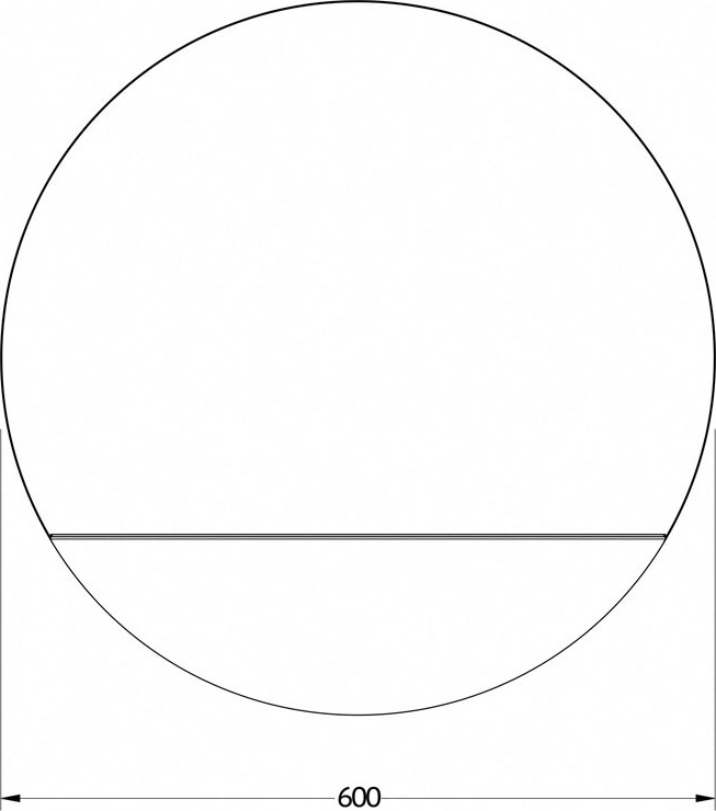 BY 0561 Зеркало с металлической полкой 50 cm EVOFORM Shadow - Вид №1