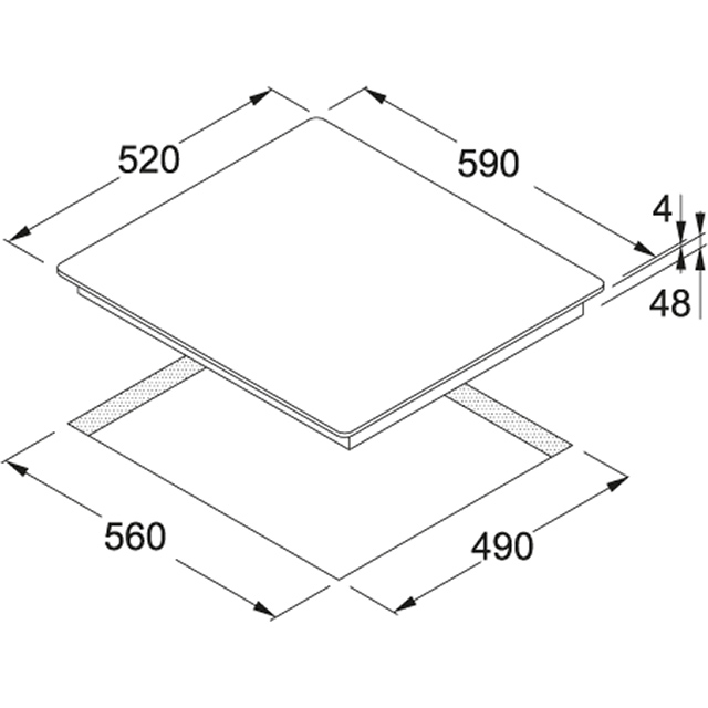 Варочная панель  FH 604 2I 1FLEXI T PWL Franke Индукция FH 604 2I 1FLEXI T PWL Чёрное стекло Crystal - Вид №1