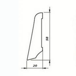 Плинтус Pedross Белый Шпонированный МДФ+эмаль 2500х58 мм 1010000804 - Вид №1