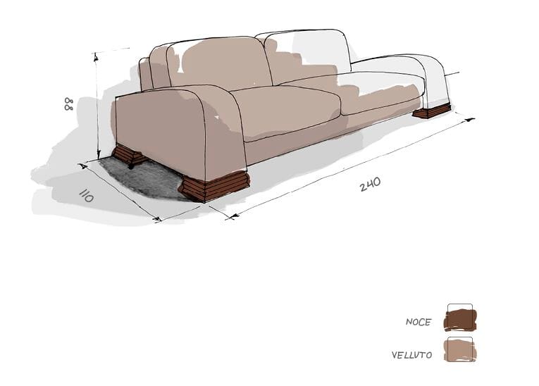 Бархатный диван Roman & Co KINGSFORD ARCH-00006000 - Вид №2