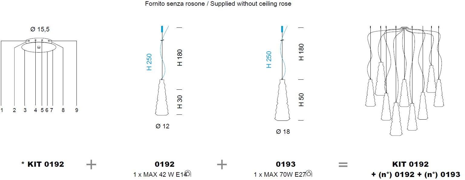Sylcom Подвесной светильник из стекла Chaotic 0190/0191 - Вид №4