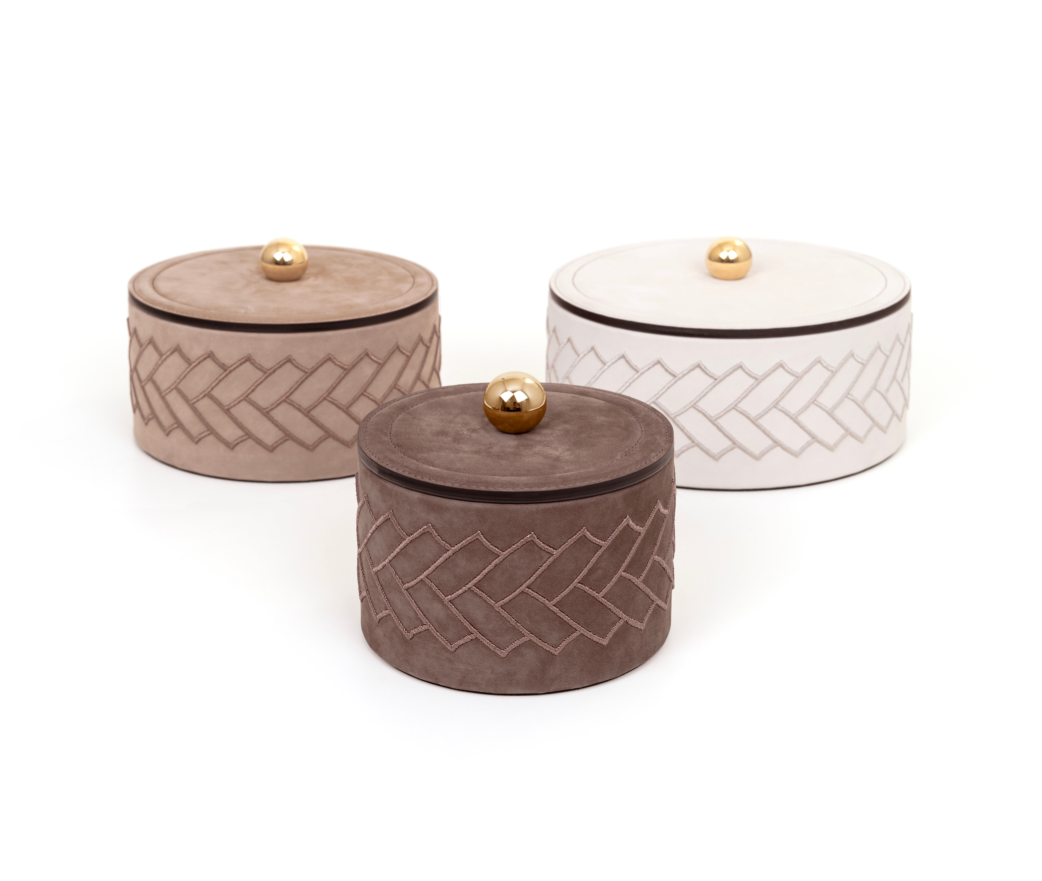 Lily Box - Ø 13XH8 см / металл-хром/нубук-кожа_темно-синий Pinetti 00.1680.038.003 - Вид №6