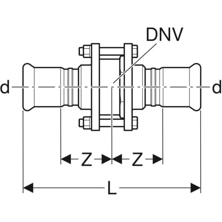 GEBERIT 92143 Обратный клапан Geberit Mapress из нержавеющей стали с фланцевым соединением  - Вид №2