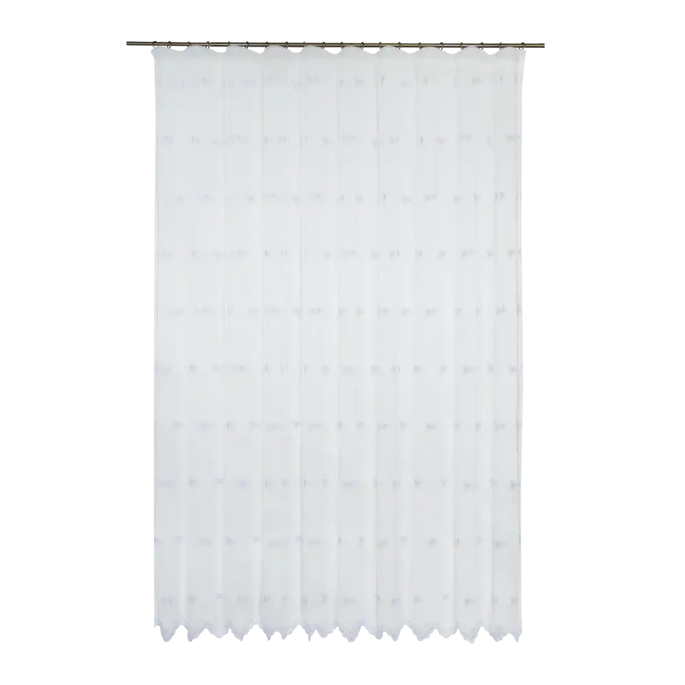 Тюль на ленте «Шанталь» 250х260 см полиэстер цветы цвет белый AMORE MIO STLM-2092055