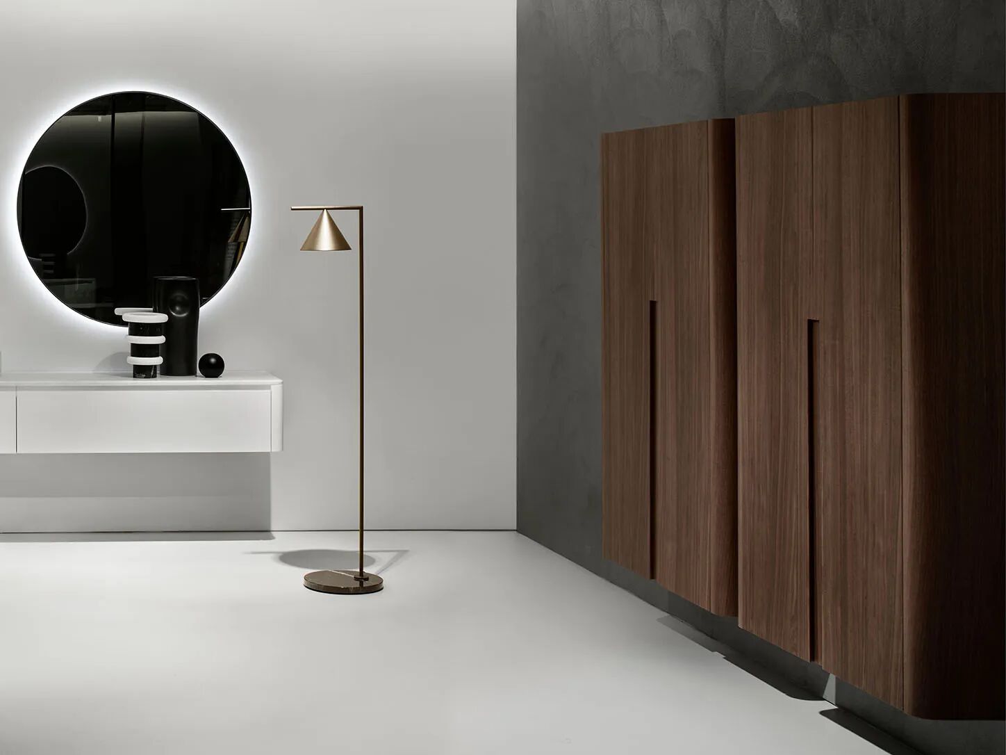 Подвесной шкаф для ванной комнаты из орехового дерева с дверцами Falper ViaVeneto Classica ARCH-00135342