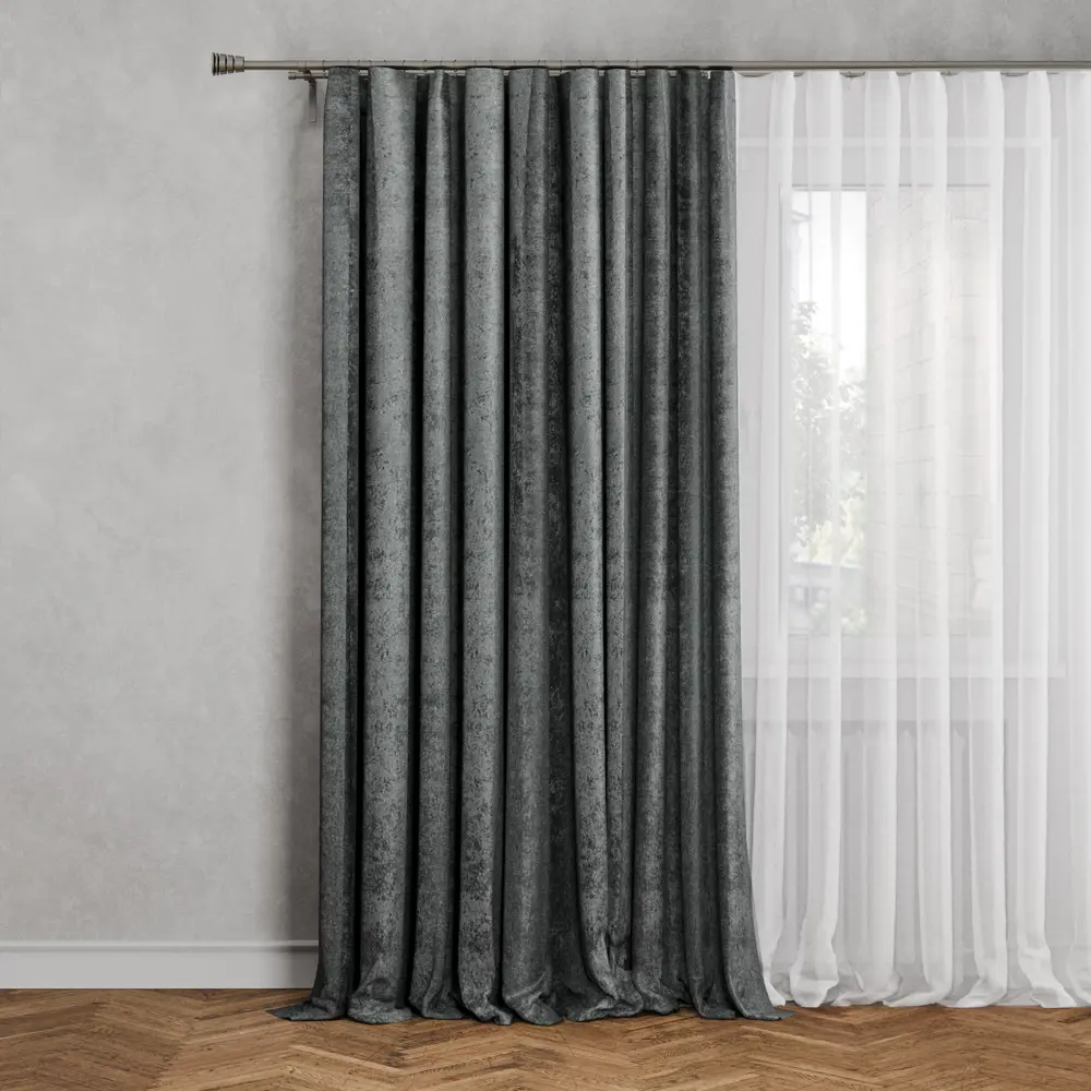 Штора на ленте Lusi 200x280 см цвет серый 89376205 STLM-2136236 MIAMOZA 