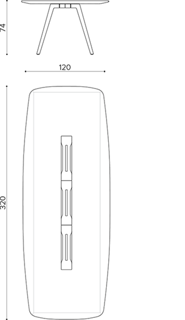 WI 320 Стол 320х120 см True Design Wing - Вид №1