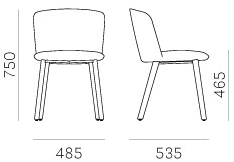 Pedrali Стул из мягкой ткани Nym soft sun-id-1488298 - Вид №4