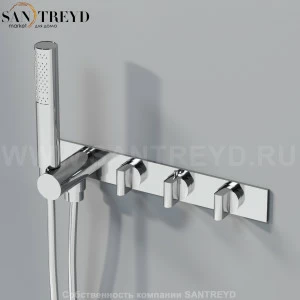 Термостат с ручным душем ARUB1119S SQUARE для душа хромированный