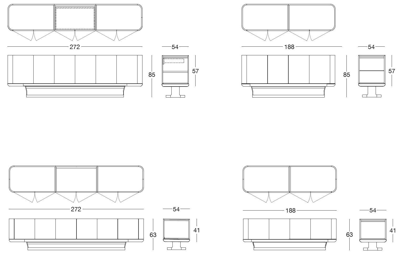 Двухсторонний кожаный шкаф с распашными дверями Longhi Loveluxe 2021-Rhythm'21 collection ARCH-00051580 - Вид №4