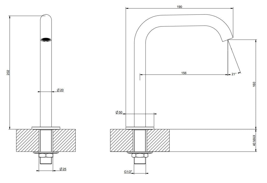 Дозирующий носик из нержавеющей стали для столешницы для умывальника Gessi мелки 316 ARCH-00119207 - Вид №3