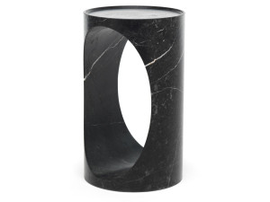 Высокий круглый мраморный журнальный столик