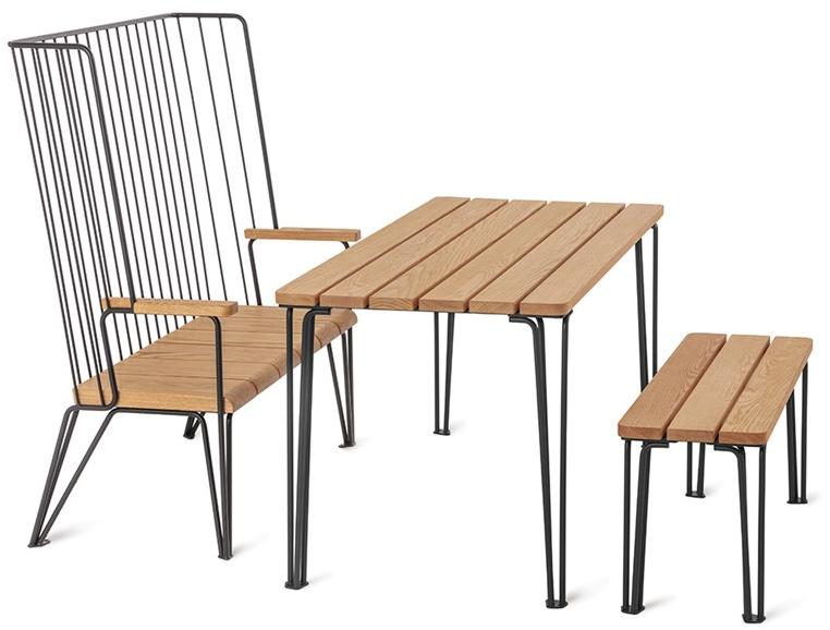 Nola Industrier Прямоугольный садовый стол из стали и дерева Gard sun-id-1361456 - Вид №3