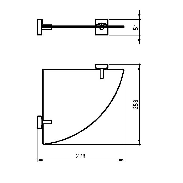 Угловая полка Novaservis Metalia 12 0235.0 хром 02350 - Вид №1
