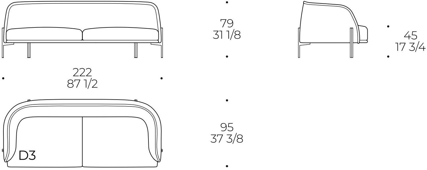 Liu Jo Living Collection 3-х местный тканевый диван Ceci est un caillou Cl1 d3 - Вид №10