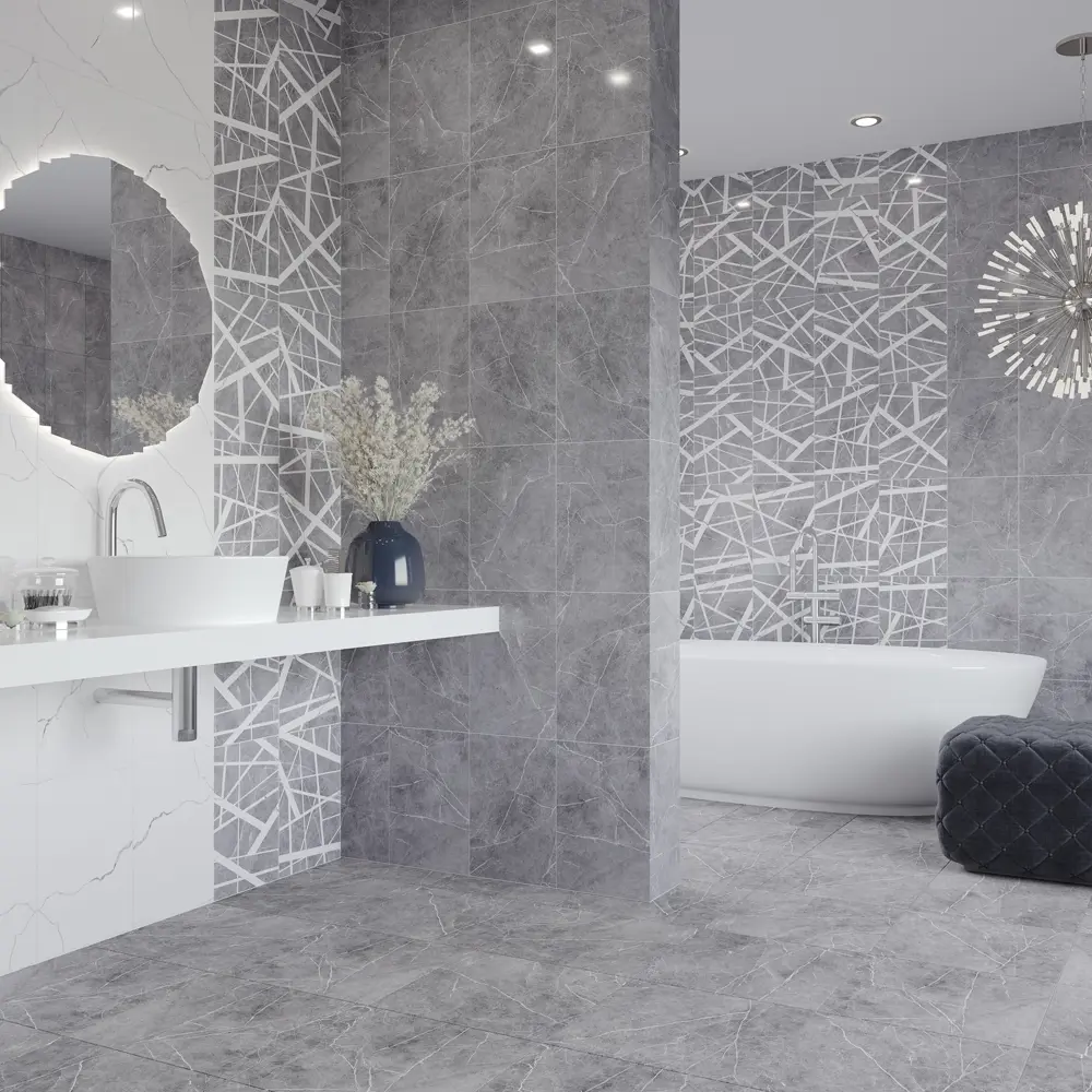 Керамин Эйра: Глянцевая серая плитка для интерьера 85539465 STLM-0063705 - Вид №4