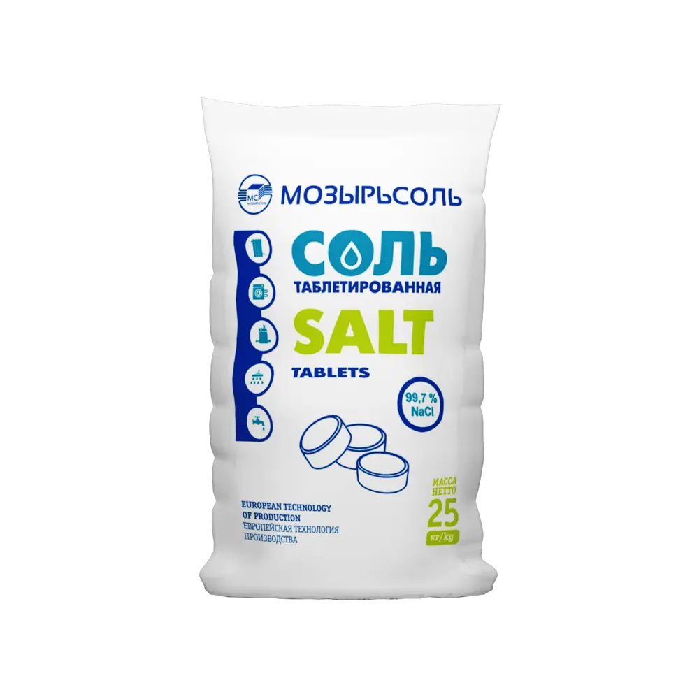 Таблетированная соль Мозырьсоль для умягчения воды 25 кг 88013226 STLM-1367308