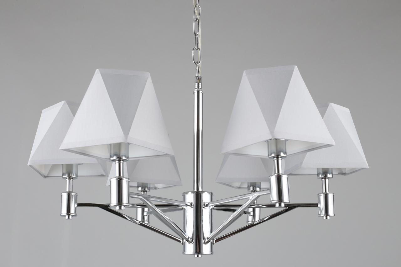 Подвесная люстра Omnilux Ossana OML-65103-06 OMNILUX ДИЗАЙНЕРСКИЕ, OSSANA 328703 Белый;хром  - Вид №1