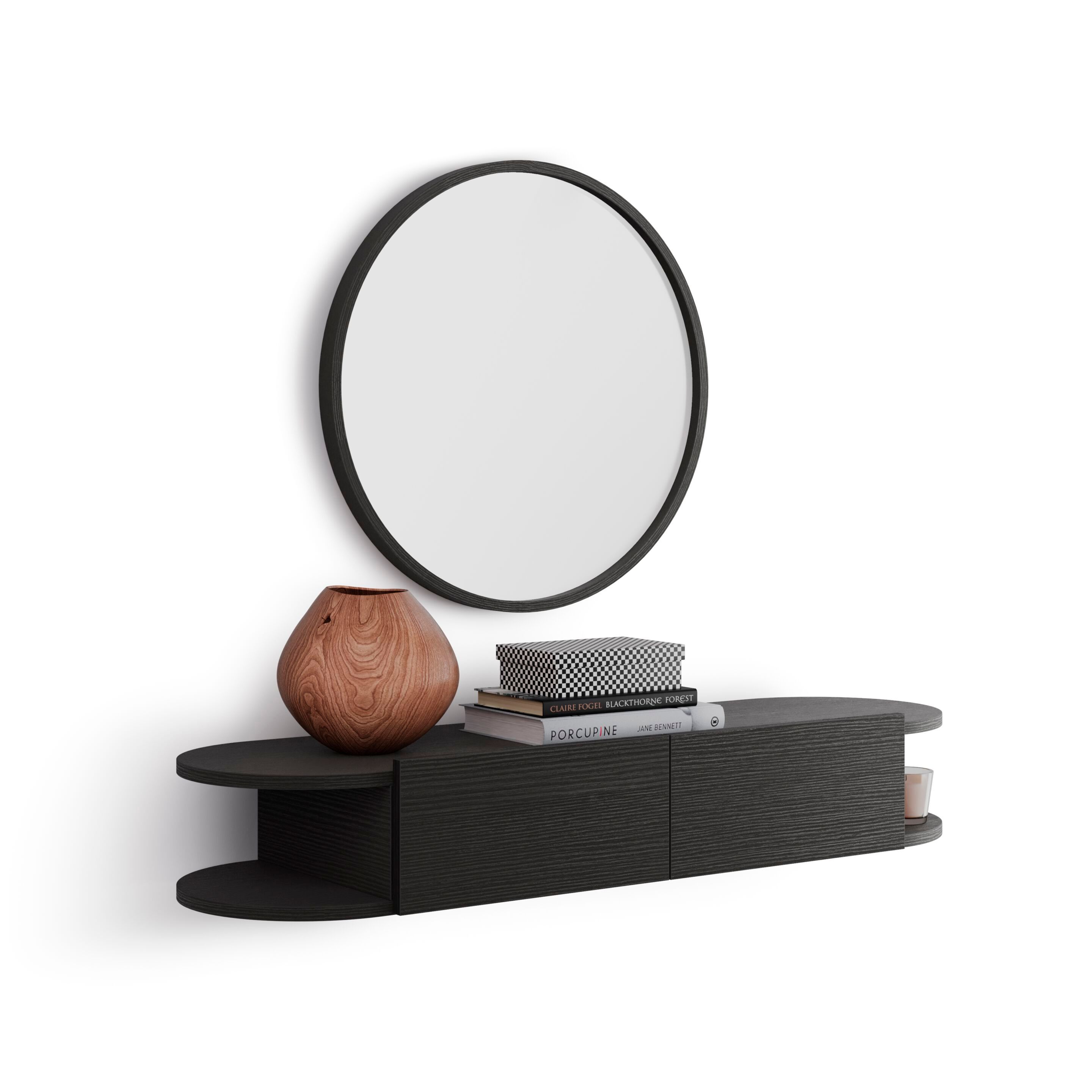 Подвесная консоль из меламиновой ткани с ящиками Mobili Fiver оливковый ARCH-00003487 - Вид №8