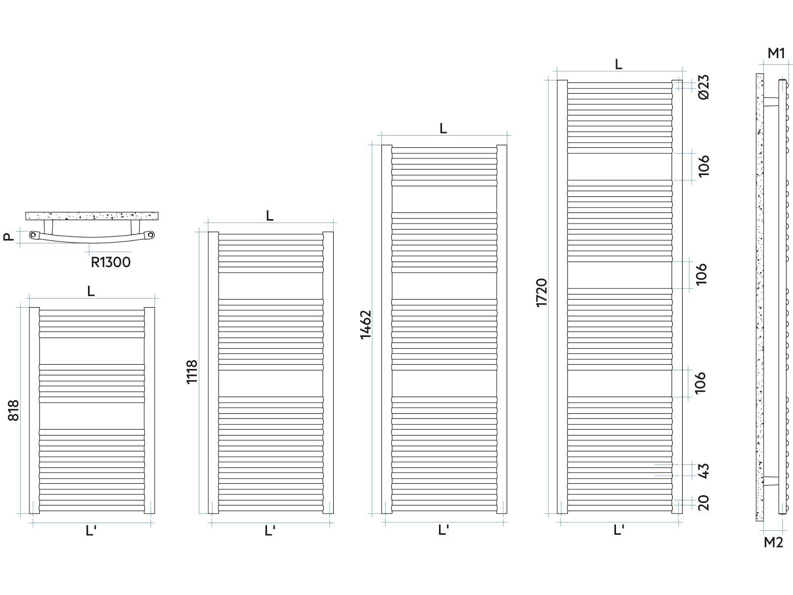 Стальной радиатор для ванной комнаты Irsap ARCH-00130700 - Вид №4