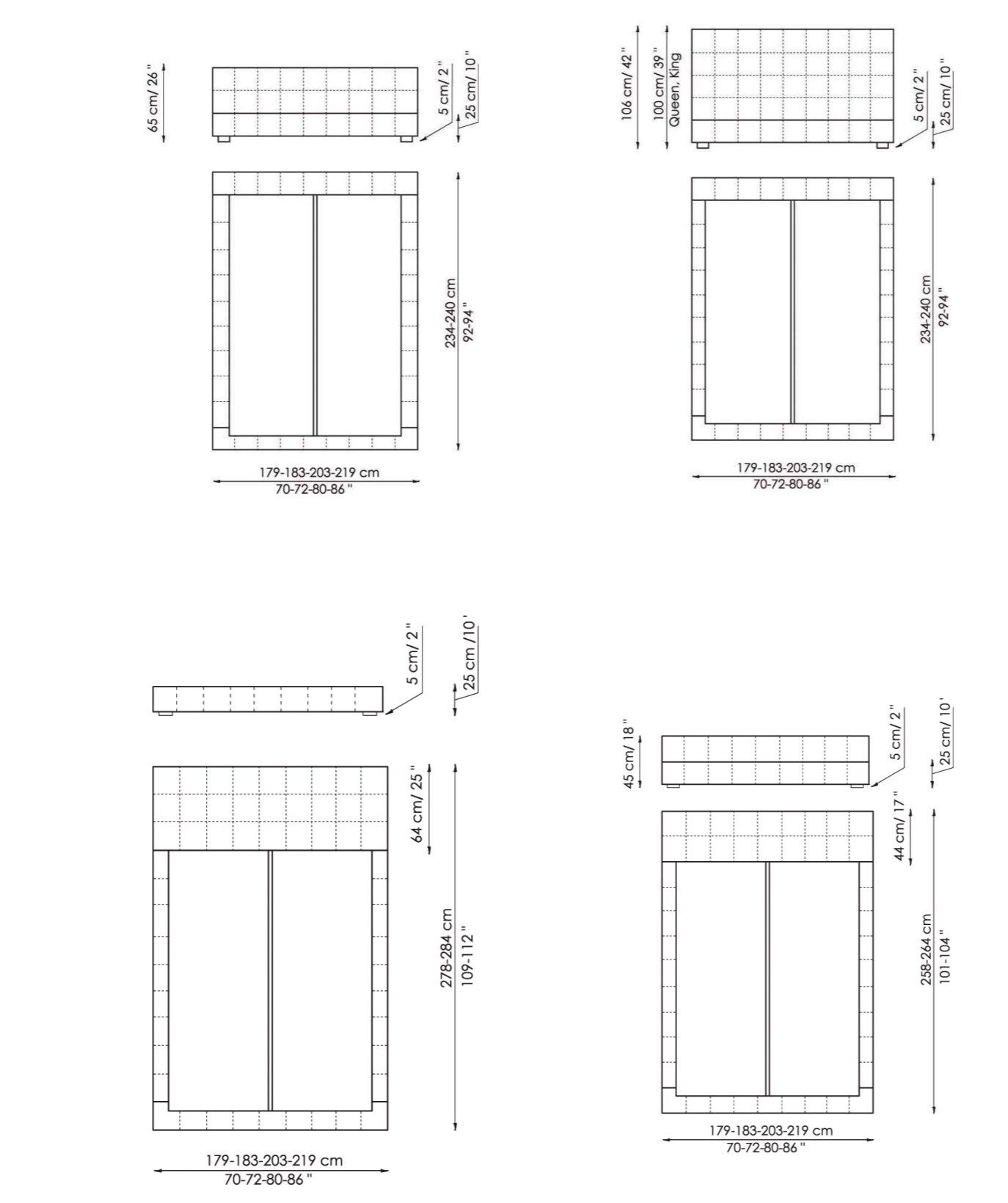 Съемная двуспальная кровать из ткани BONALDO Squaring ARCH-00035291 - Вид №12