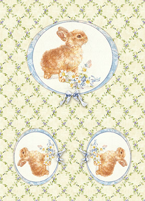 007583 Декупажная карта 21 x 29.7 см "Зайка в ромашках" Чип-Арт 