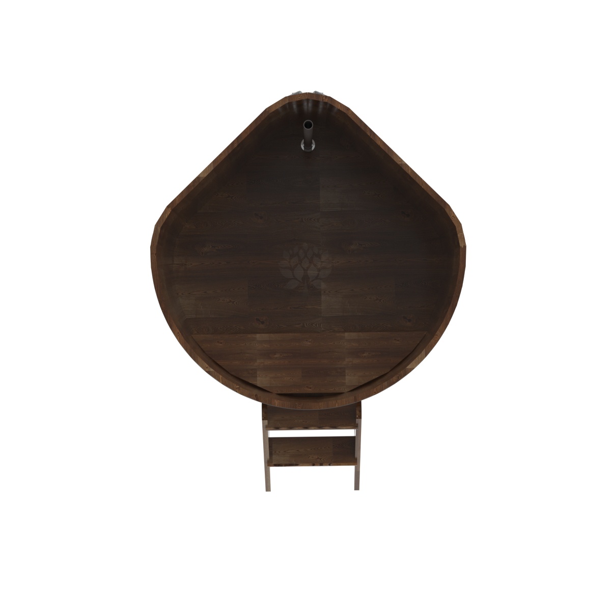 1576 Купель угловая из сращенных ламелей лиственницы 1,19х1,19х1,1 морёная Alyarus  - Вид №4