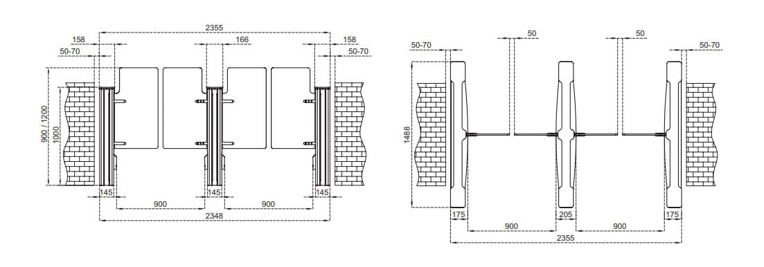 Моторизованный дверной проем с распашными дверями CAME PG03-90 ARCH-00016607 - Вид №3