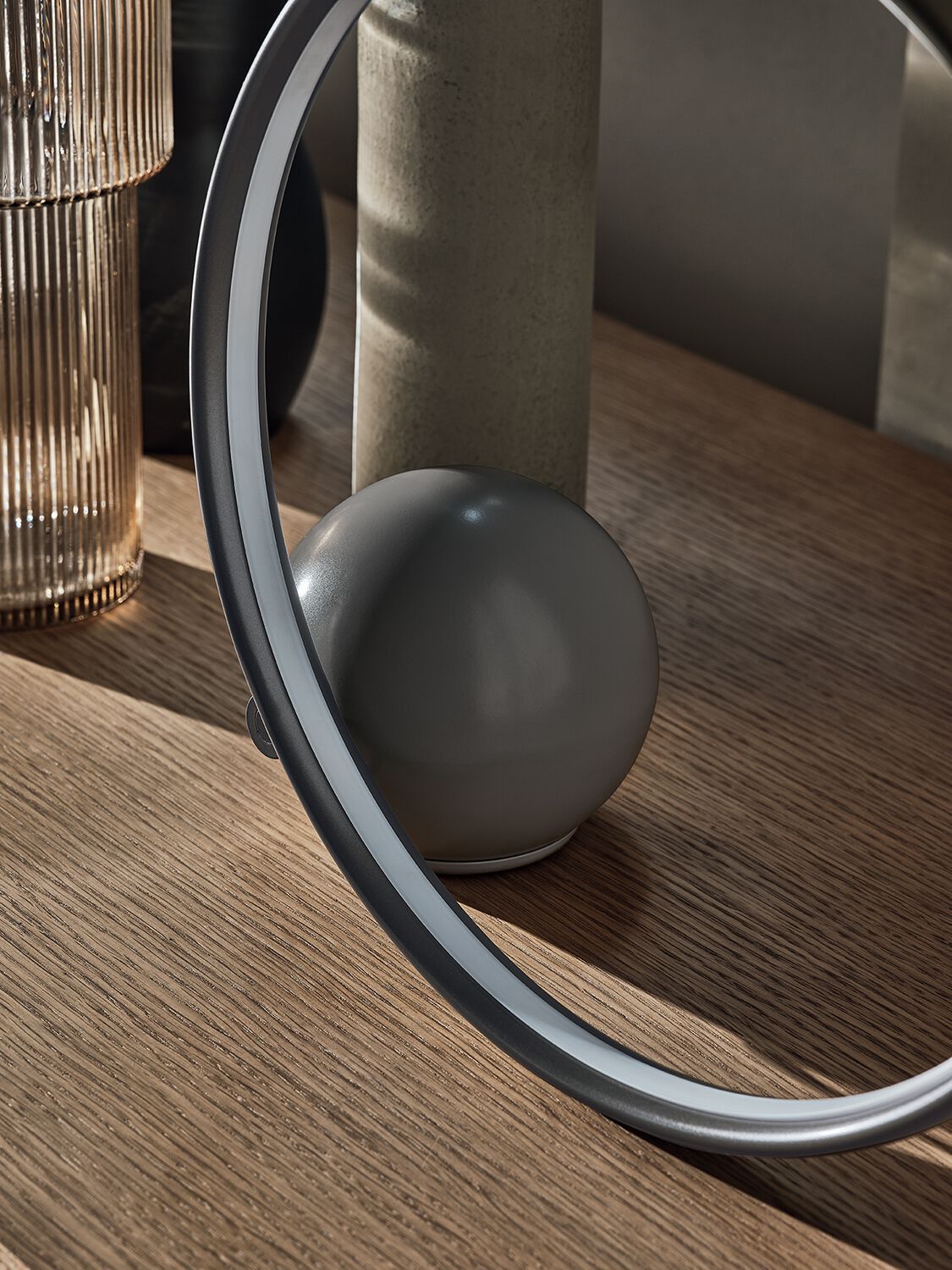 Стальная светодиодная настольная лампа с диммером Bontempi Casa Circle ARCH-00043848 - Вид №2