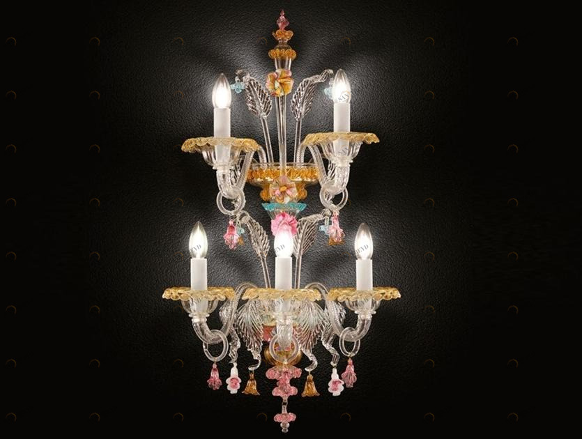 MULTIFORME Бра из муранского стекла ручной работы Toffee Ap0727-3+2-cpz