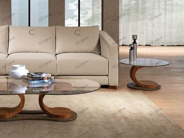 Carpanelli Круглый журнальный столик из дерева и стекла Mistral Tl58-/b-tl67-/b-c-d