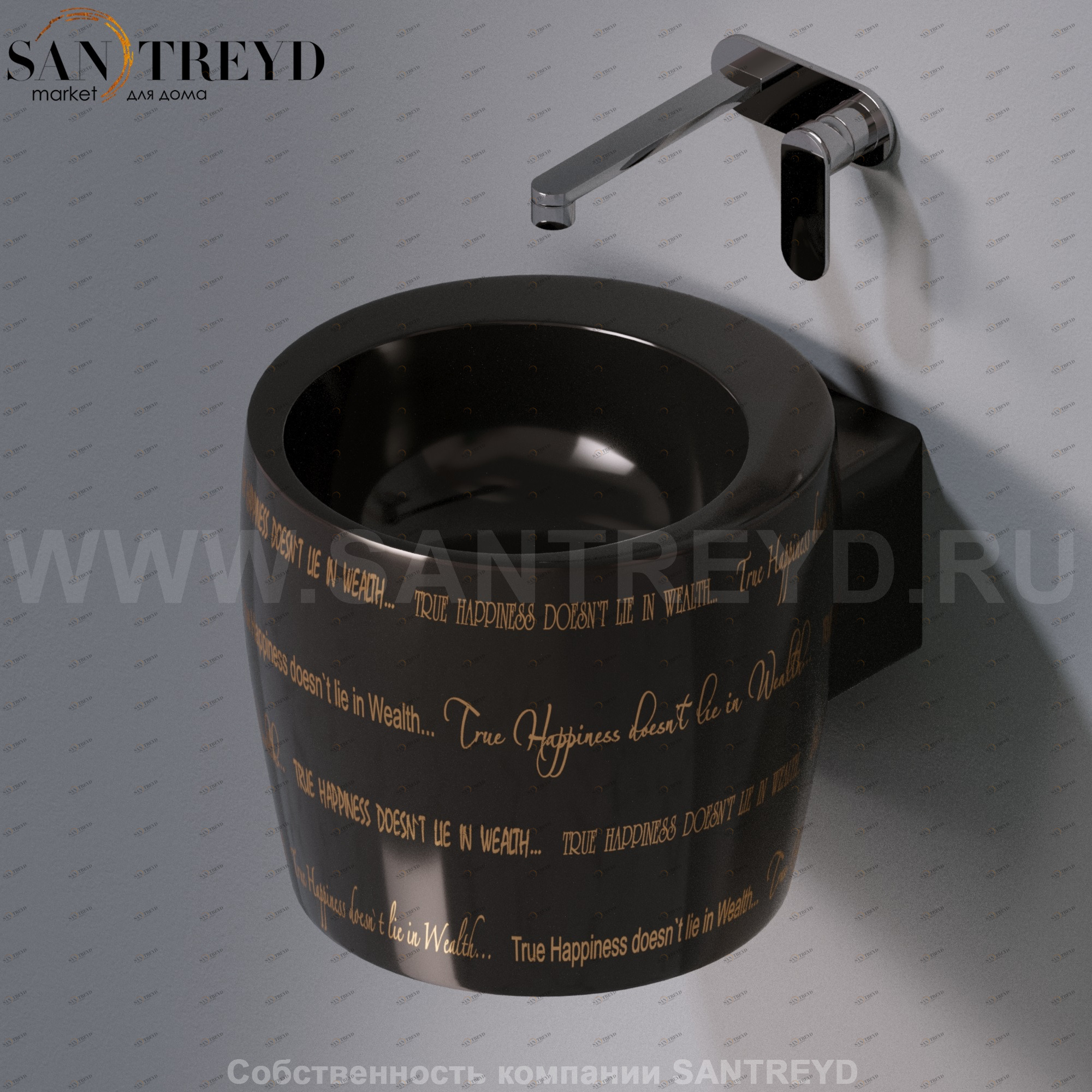 L102T0R0V1.421G Подвесная раковина настенная круглая A. e T. Italia SPOT черная AeT ITALIA TOTEM