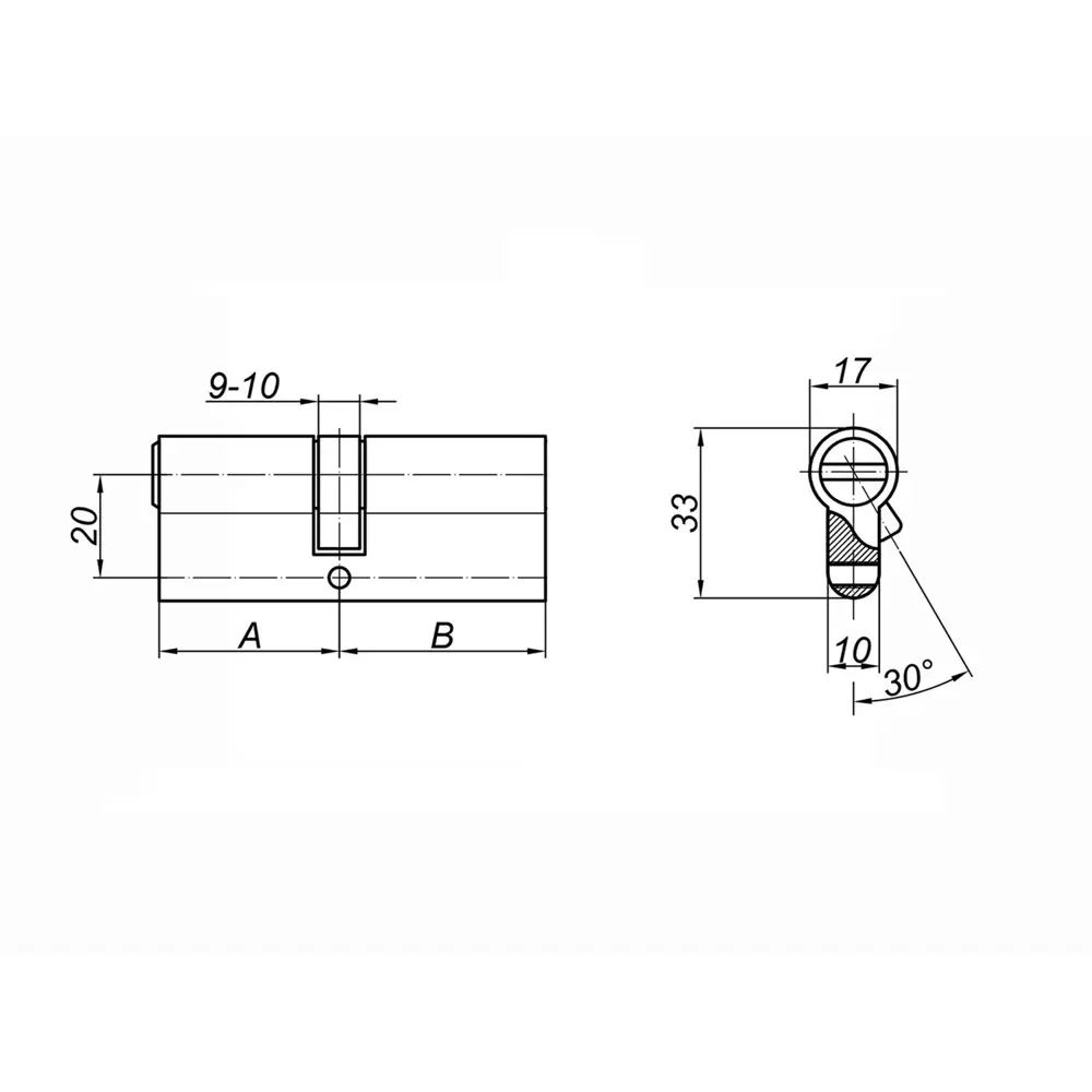 Цилиндр Palladium ZN 90 C ET AB, 45x45 мм, ключ/ключ, цвет античная бронза 82735410 STLM-2186629  - Вид №3