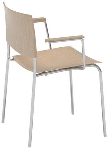 Andreu World Стул штабелируемый из дуба с подлокотниками и открытой спинкой Sit So1208 - Вид №3