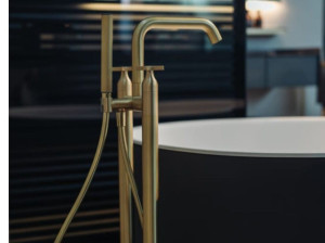 Латунный напольный смеситель для ванны с переключателем