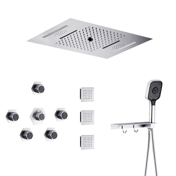 Латунный утопленный набор для душа со светодиодной насадкой для душа Fontana Showers IGNY ARCH-00097622 - Вид №1